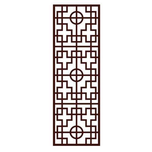 Chinese Privacy Window Film Imitation Redwood Lattice Window Film Frosted Glass No Glue Sliding Door Static Film; 15x39 inch