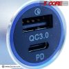 5 Core USB Car Charger Cigarette Lighter Adapter 1 USB 1 Type C Port QC 3.0 36W Fast Charging - CDKC12 1Pc